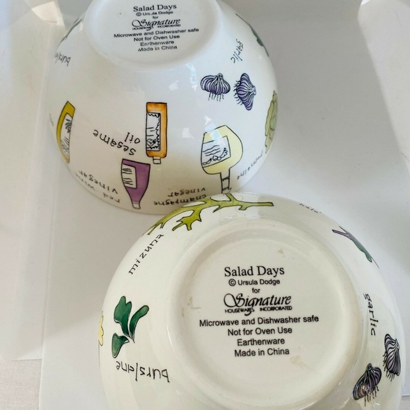 Set of 2 Signature SALAD DAYS Porcelain Salad Bowl - Picture 2 of 8